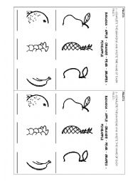 English Worksheet: Complete the fruits