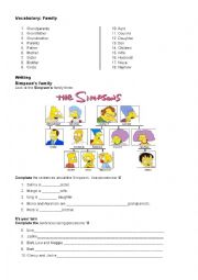 English Worksheet: The Simpsons Family