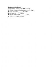 English Worksheet: grammar