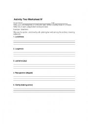 English Worksheet: Write your own Metaphors