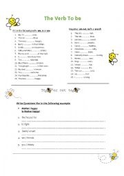 English Worksheet: The Verb to be