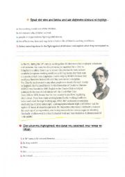 English Worksheet: C.E Dicken 