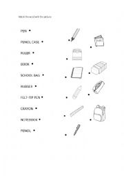 English Worksheet: School objects