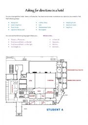 English Worksheet: Asking for directions in a hotel