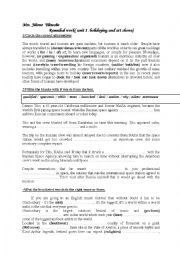 English Worksheet: Remedial work ( unit 1:holidaying and artshows)