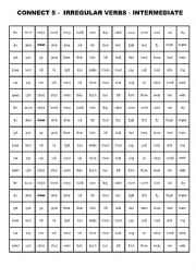 Irregular verbs -connect 5 - intermediate level