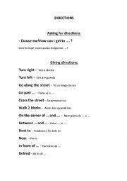 English Worksheet: Directions