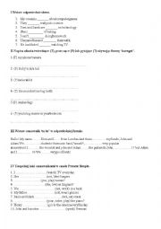English Worksheet: test - human vocabulary and present simple