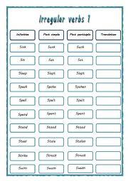 English Worksheet: irregular verbs 8