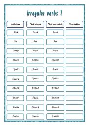 English Worksheet: irregular verbs 8