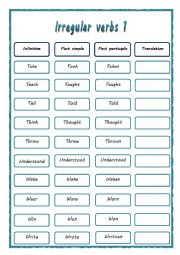 English Worksheet: irregular verbs 9
