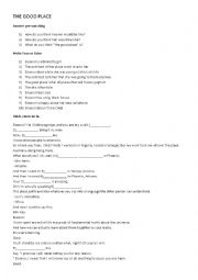 English Worksheet: The Good place
