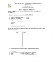 English Worksheet: PRESENT PERFECT