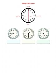 English Worksheet: What time is it ?