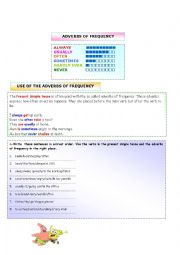 English Worksheet: ADVERB OF FREQUENCY