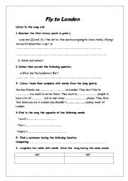 English Worksheet: fly to London 