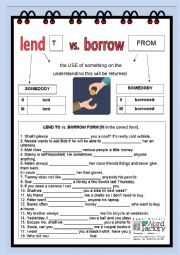 English Worksheet: Lend or Borrow
