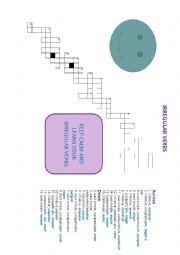 English Worksheet: IRREGULAR VERBS CROSSWORD