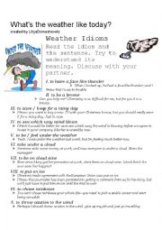 English Worksheet: Weather idioms 