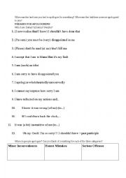 English Worksheet: Apologies - Role Plays 