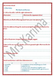 English Worksheet: the wind and the sun