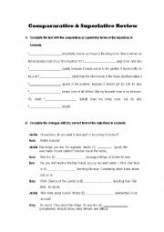 English Worksheet: Comparative and Superlative Review
