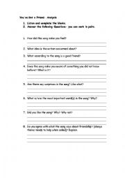 English Worksheet: youve got a friend