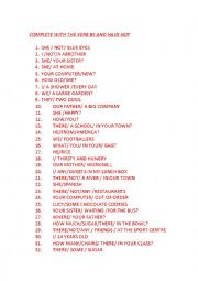 English Worksheet: have got vs to be