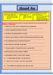 English Worksheet: USED TO