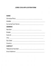 English Worksheet: Form Filling