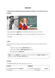 English Worksheet: Teach Used to HO