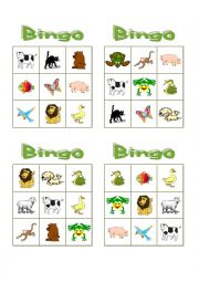 English Worksheet: Bingo game: animals