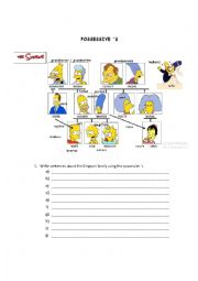 English Worksheet: possessive