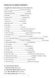 English Worksheet: simple present