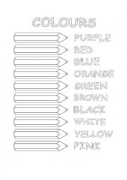 English Worksheet: Colours