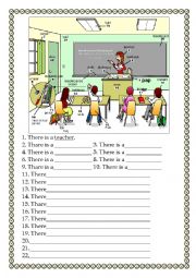 English Worksheet: There is There are