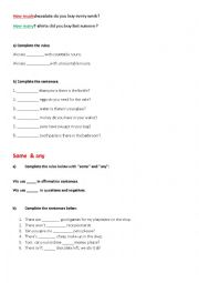 English Worksheet: elementary countable and uncountable nouns review