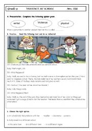 English Worksheet: violence at school