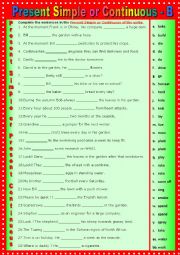 Present Simple or Present Continuous - B  Advanced version + key