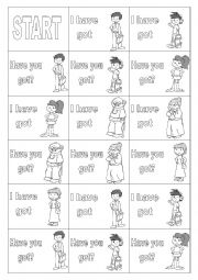 English Worksheet: Family and have got card game