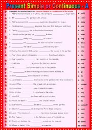 Present Simple or Present Continuous - A  Easy version + key
