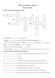 English Worksheet: school rules 9th form Group Session