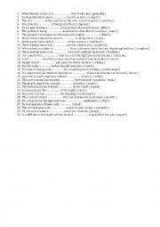 English Worksheet: Word formation
