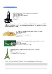 English Worksheet: Landmarks around the world