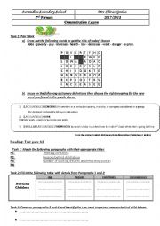 English Worksheet: lesson 10 child labour 2nd form