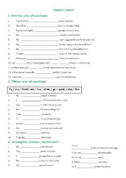English Worksheet: PRESENT SIMPLE (5 tasks)