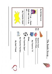 English Worksheet: All About Me