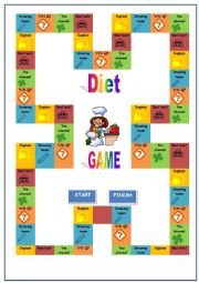 English Worksheet: NUTRITION GAME BOARD