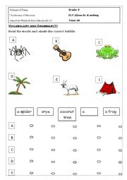 English Worksheet: class test