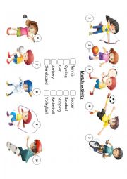 English Worksheet: Sports match activity